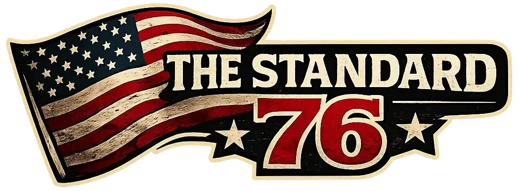 The Standard 76 logo with American flag and bold patriotic lettering